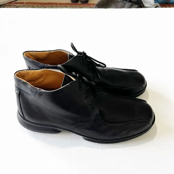 Men’s Easy B London‎ Shoes Comfort Chukka Boots Size 11 Extra Wide Black Leather - Picture 3 of 15